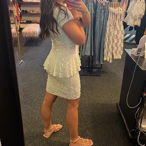 BCBGMAXAZRIA White Sequin Dress - Picture 3 of 4